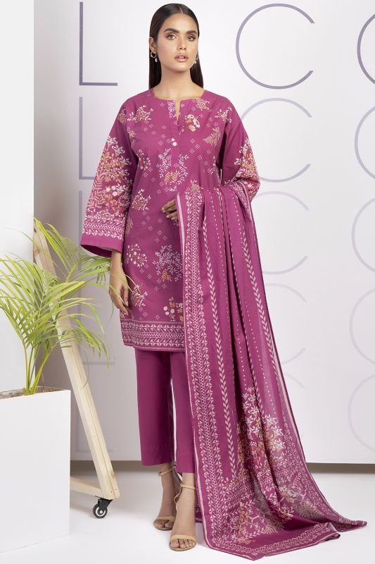 3 Pc Printed Cambric Suit