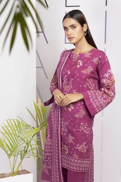3 Pc Printed Cambric Suit