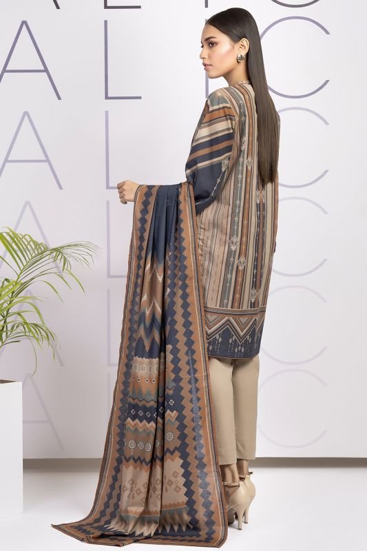 3 Pc Printed Cambric Suit