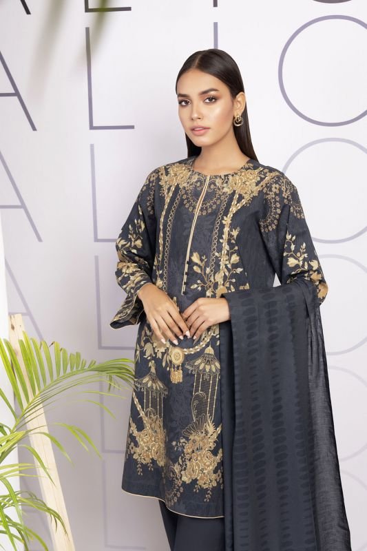 3 Pc Printed Cambric Suit