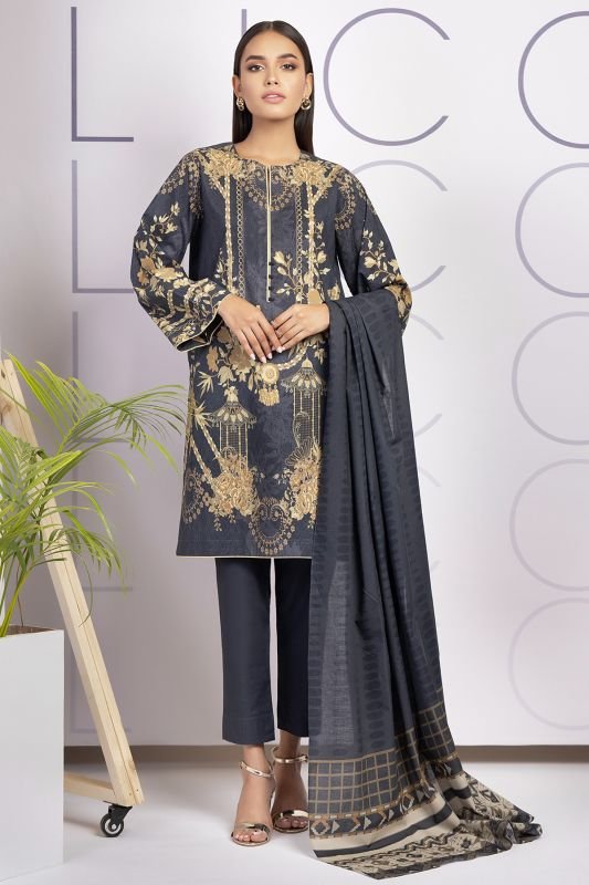3 Pc Printed Cambric Suit