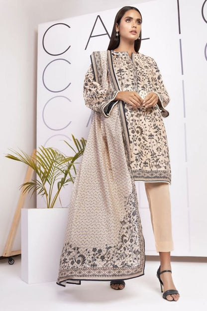 3 Pc Printed Cambric Suit