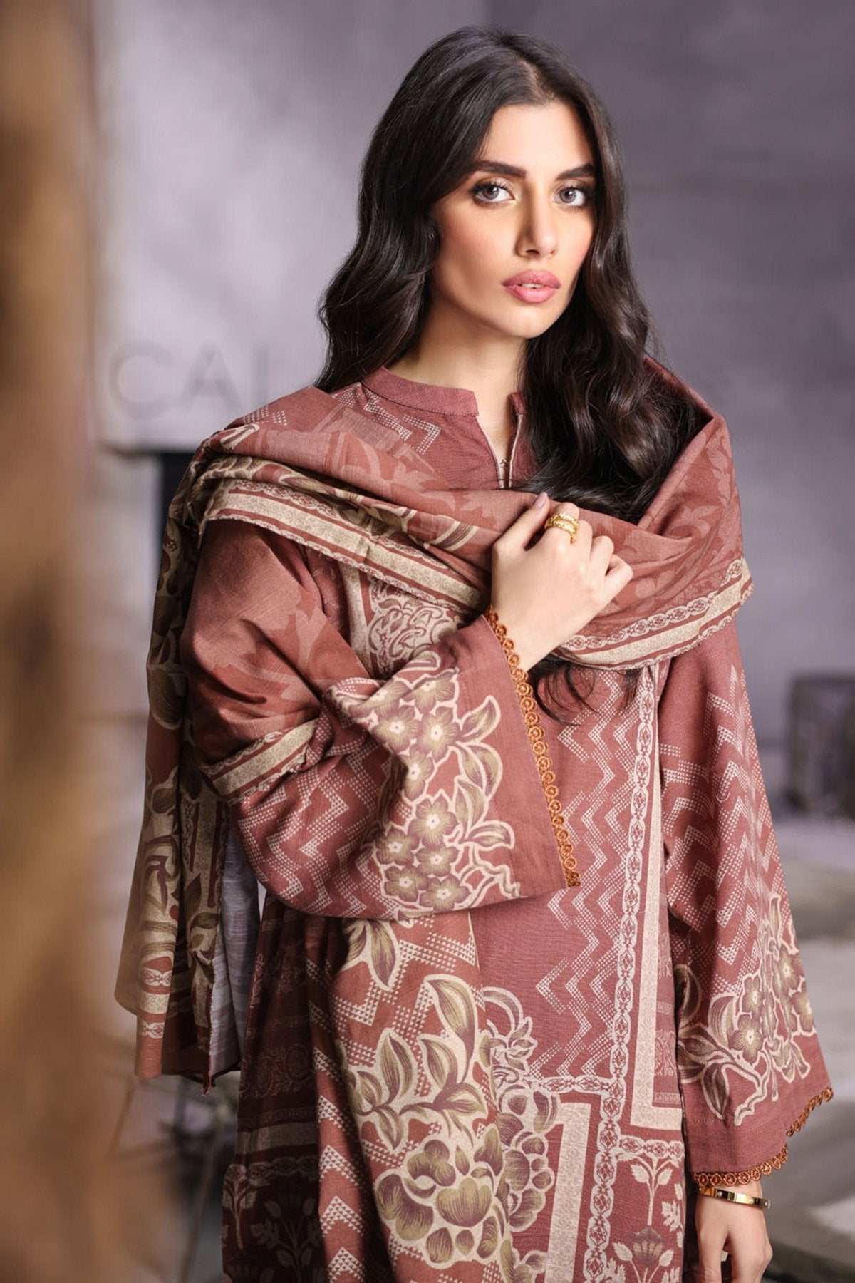 Alkaram - 3 Pc Printed Khaddar Suit