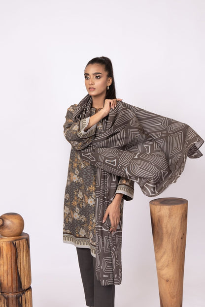 Alkaram - 3 Pc Printed Khaddar Suit