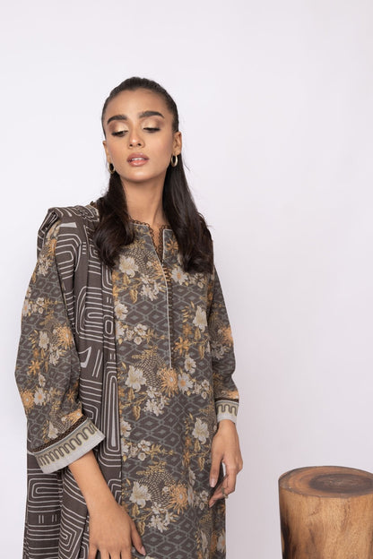 Alkaram - 3 Pc Printed Khaddar Suit