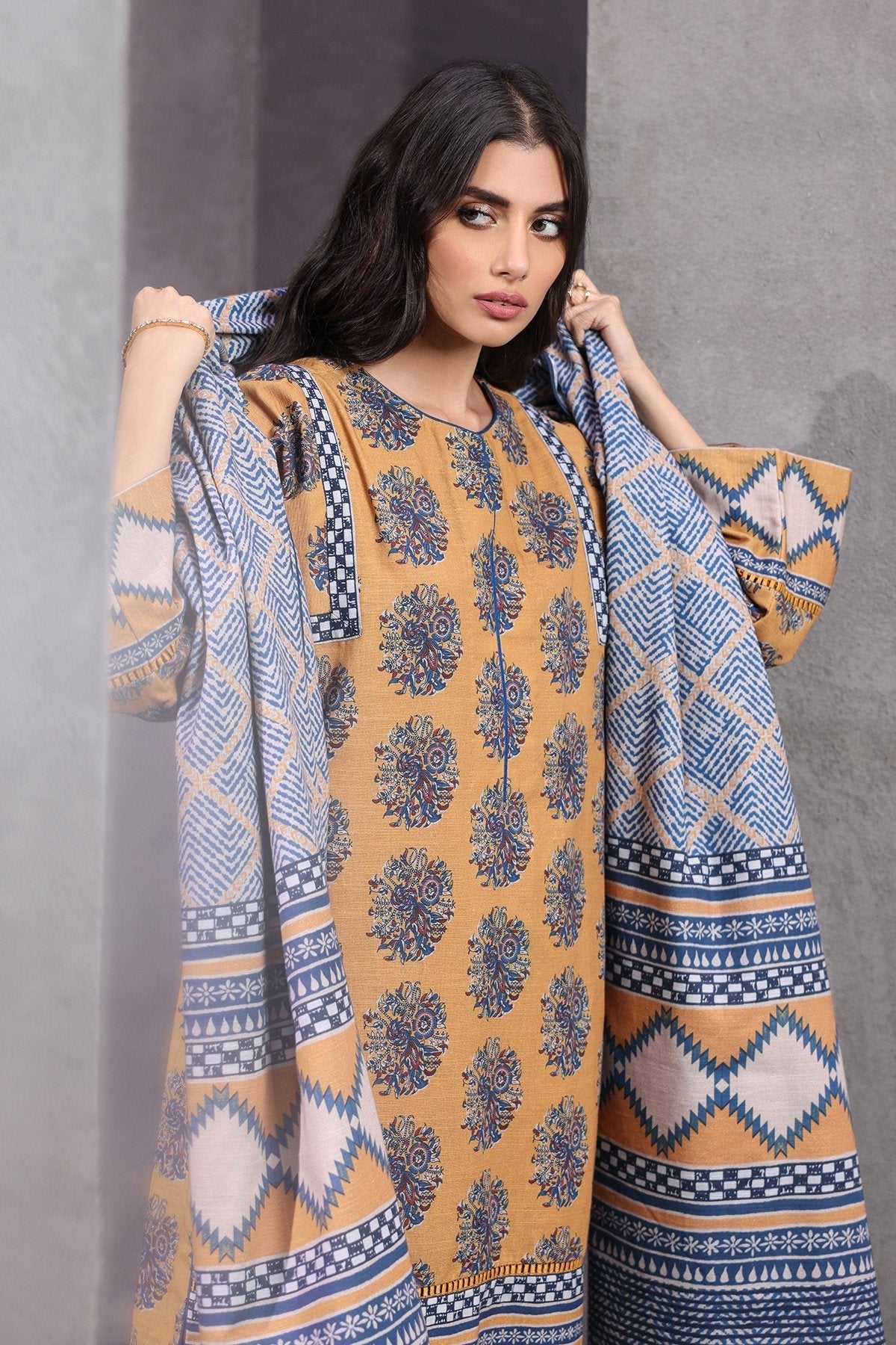 Alkaram - 3 Pc Printed Khaddar Suit