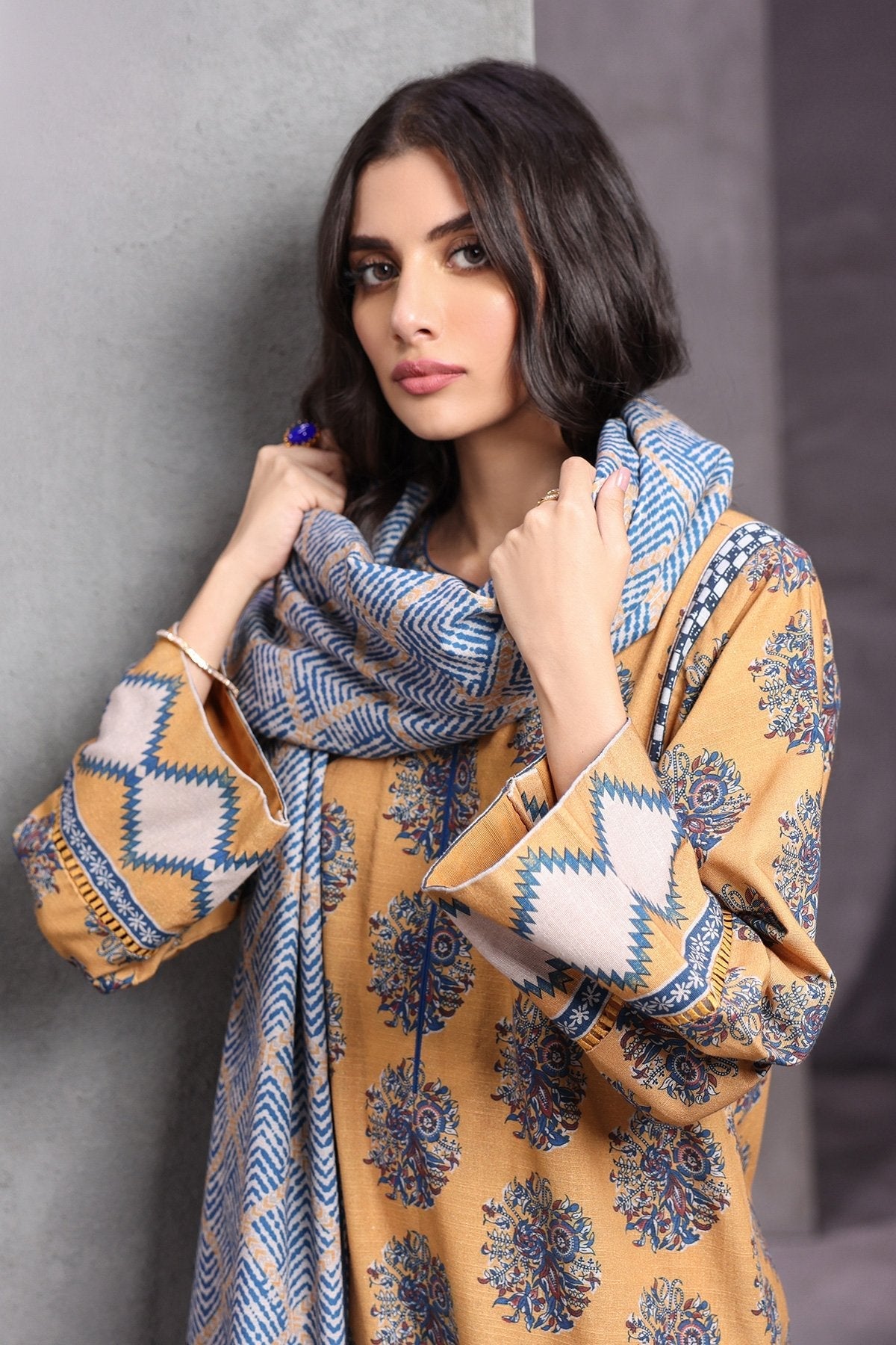 Alkaram - 3 Pc Printed Khaddar Suit
