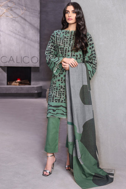 3 Pc Printed Khaddar Suit