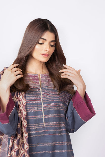 Alkaram - 3 Pc Printed Khaddar Suit