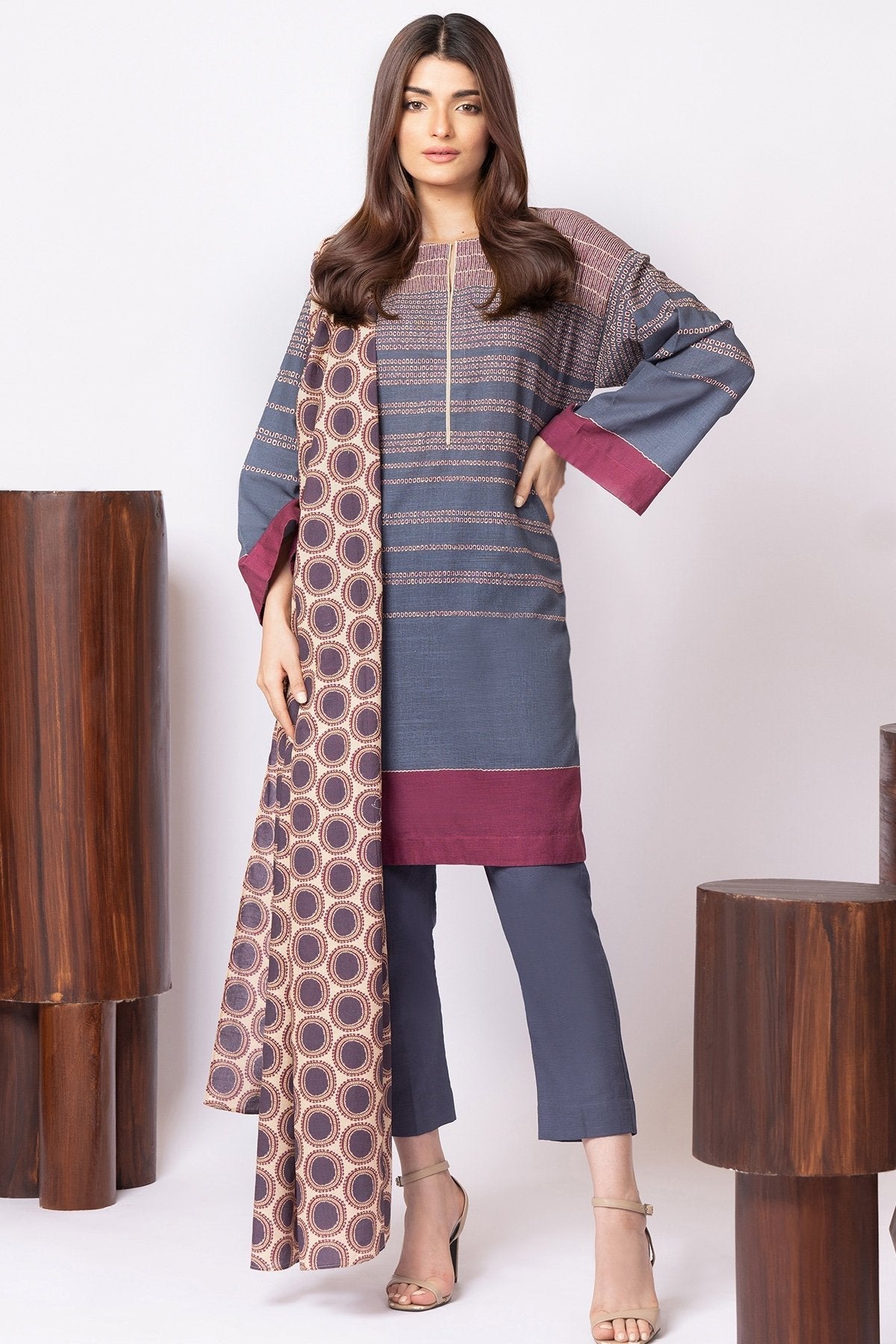 Alkaram - 3 Pc Printed Khaddar Suit
