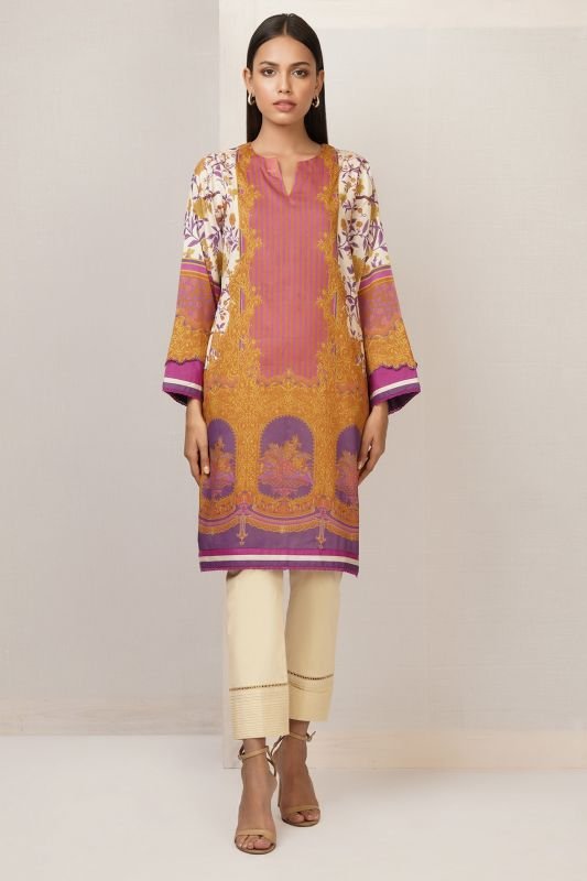 Printed Cotton Satin Kurti