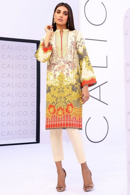 Printed Satin Kurti-XS