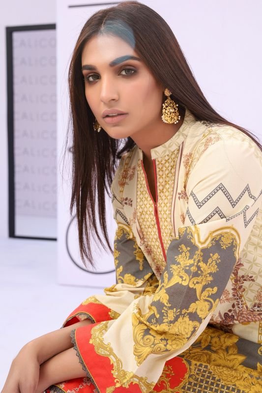 Printed Satin Kurti-XS
