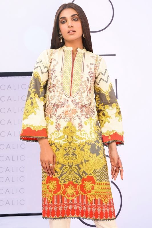 Printed Satin Kurti-XS