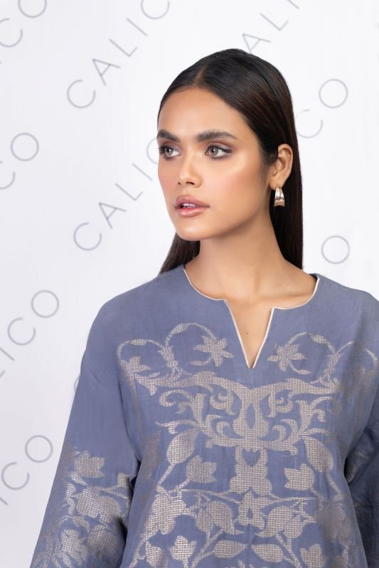 Dyed Jacquard Kurti