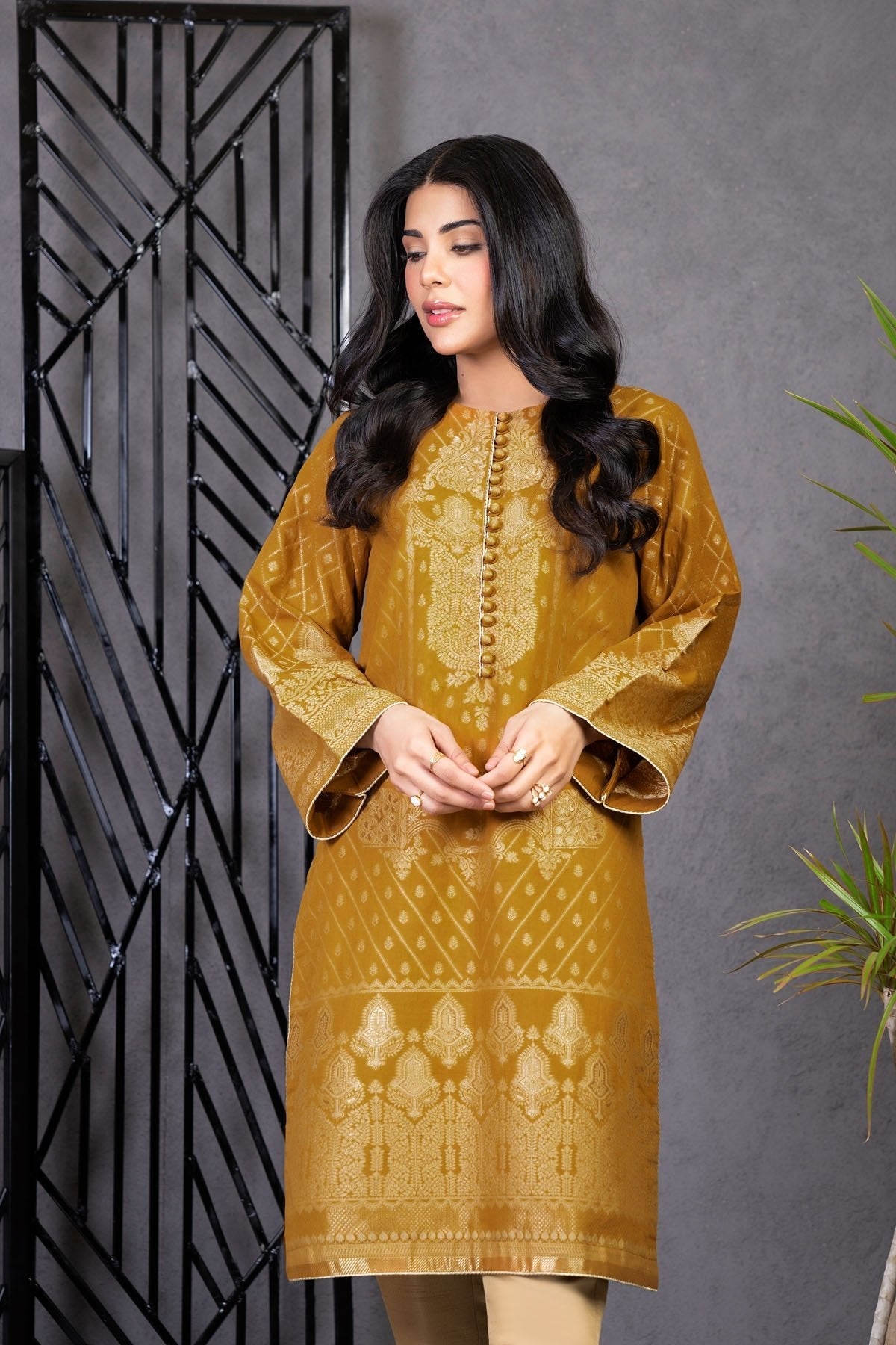 Dyed Jacquard Kurti