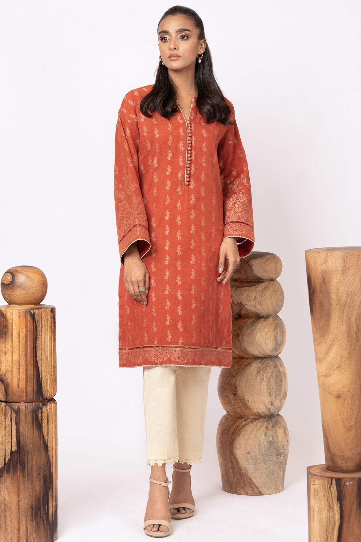 Dyed Jacquard Kurti