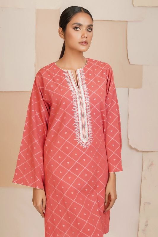 Embroidered Jacquard Kurti