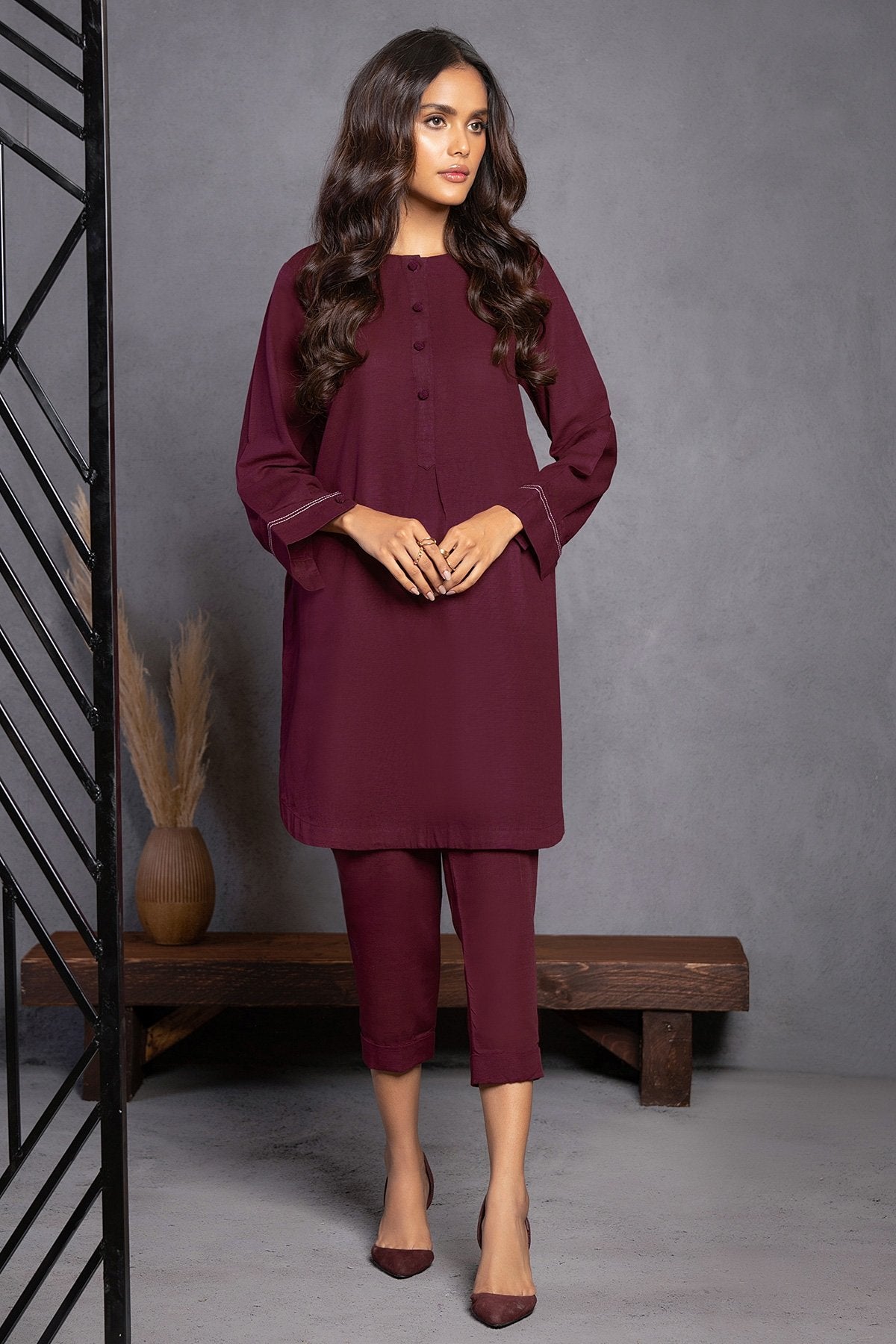 2 Pc Dyed Khaddar Suit