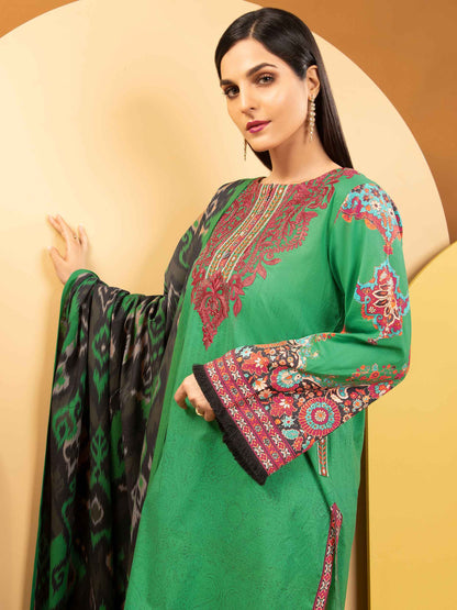 2-Piece Embroidered Khaddar Suit