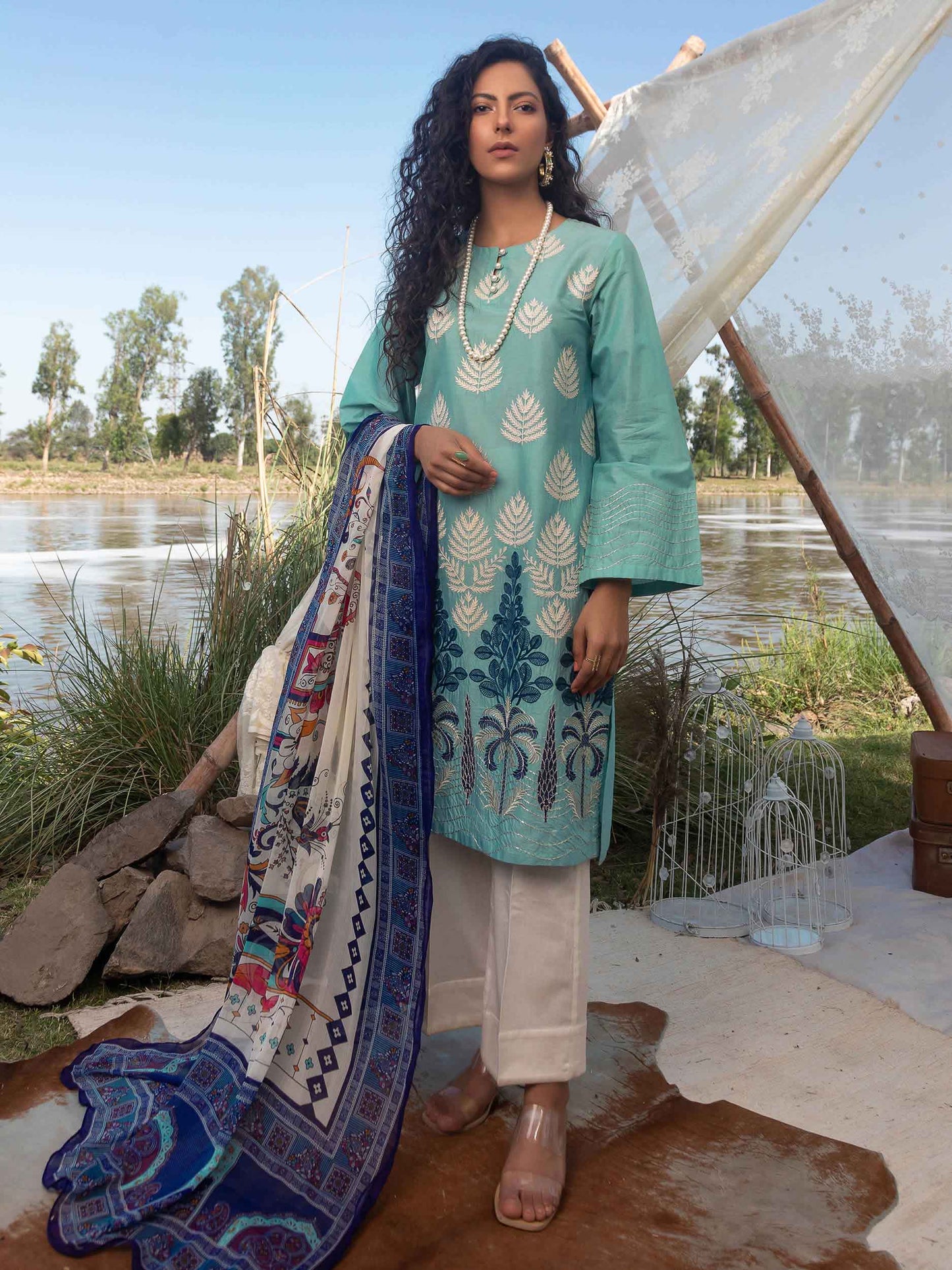 Limelight - Embroidered Lawn Suit