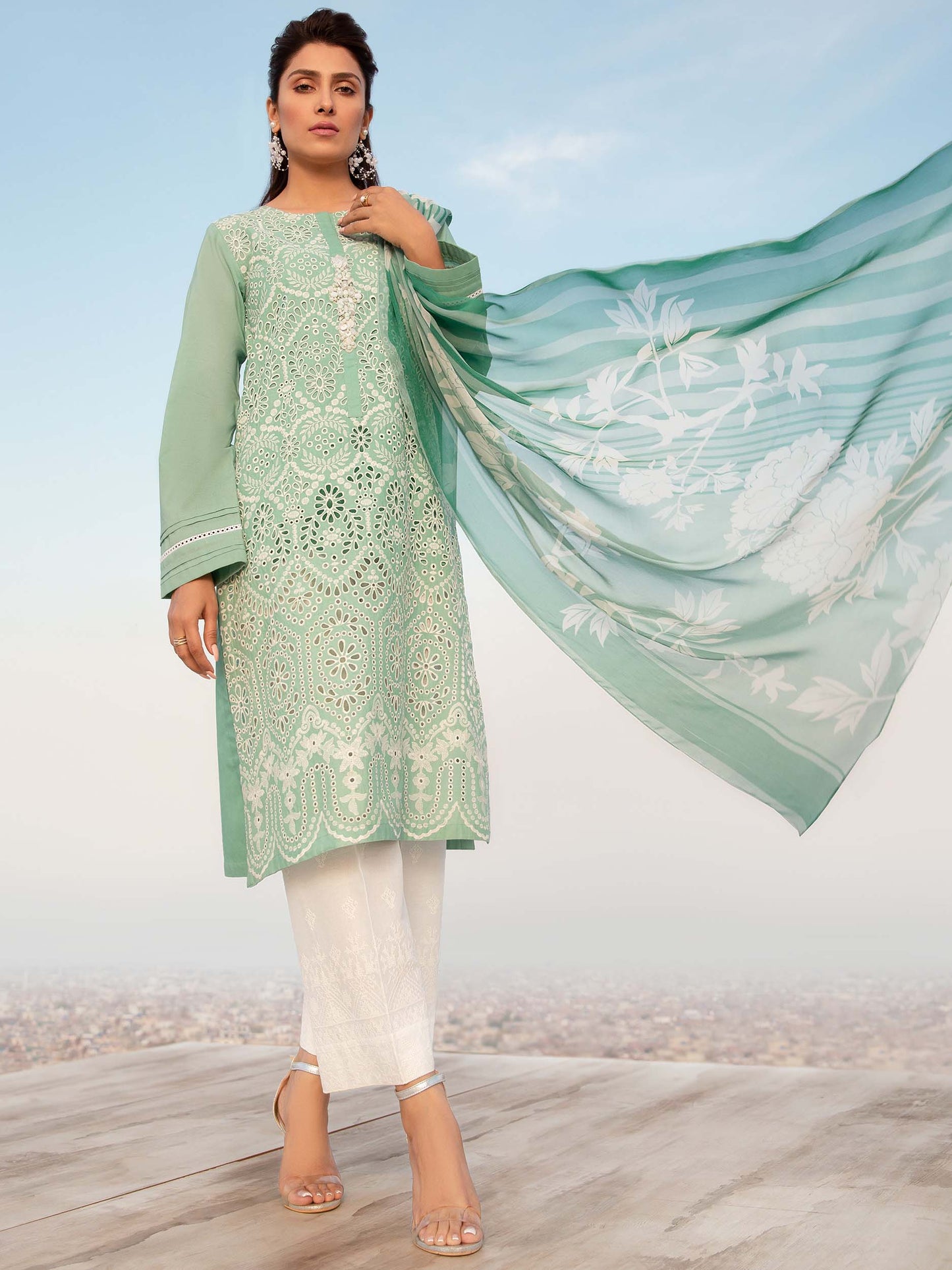 Limelight - Embroidered Lawn Shiffly Suit