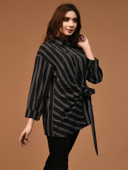 Limelight - Striped Wrap Shirt