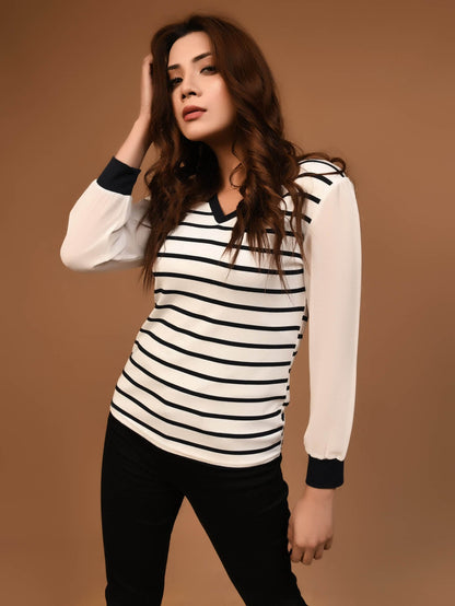 Limelight - Striped Basic Top