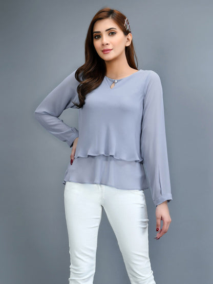 Limelight - Ruffled Chiffon Top