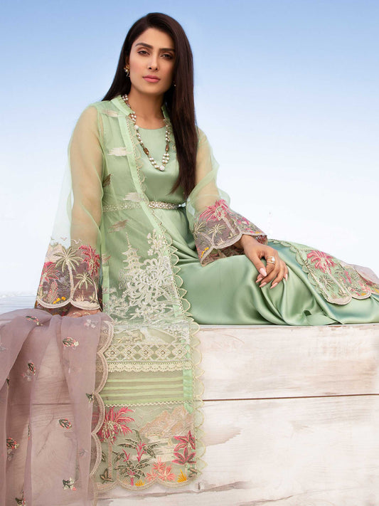 Limelight - 2 Piece Organza Suit-Embroidered (Unstitched)