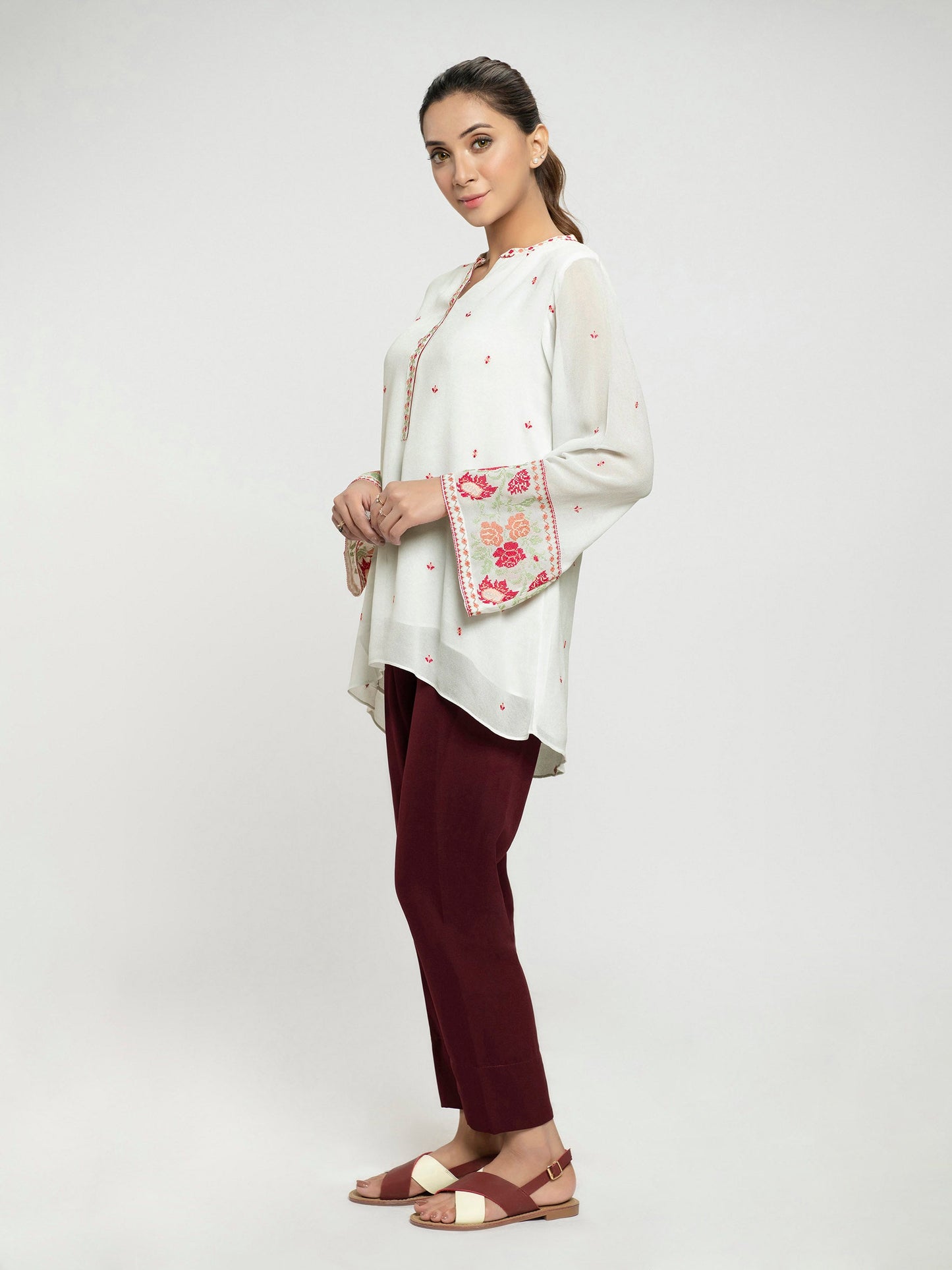 Limelight - Embroidered Chiffon Top