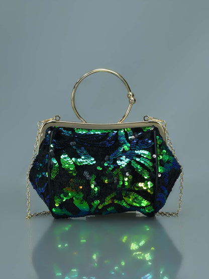 Limelight - Velvet Sequin Clutch