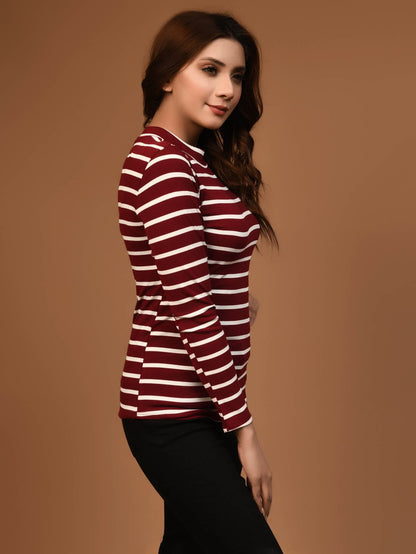 Limelight - Striped Mockneck Top