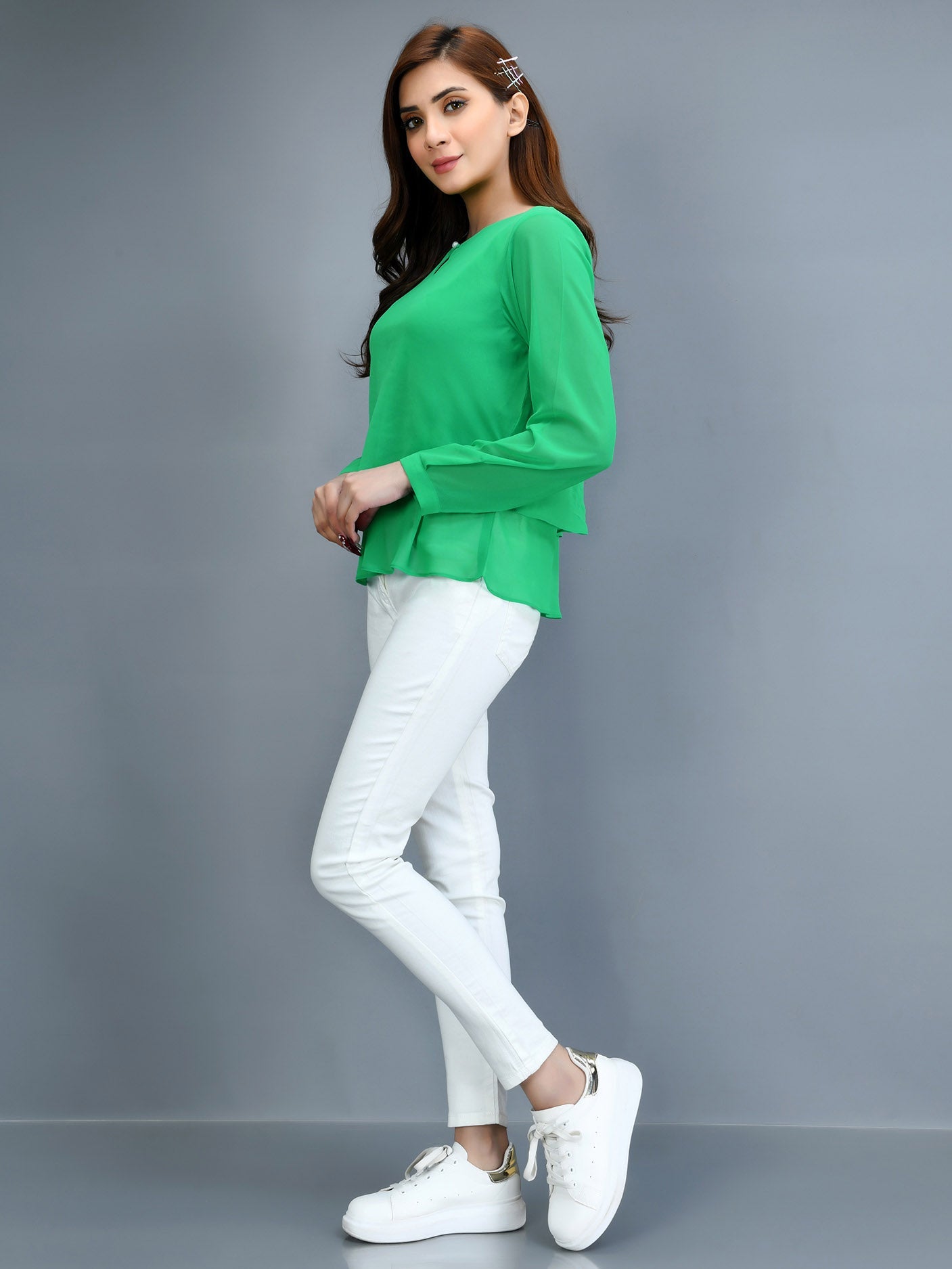 Limelight - Ruffled Chiffon Top