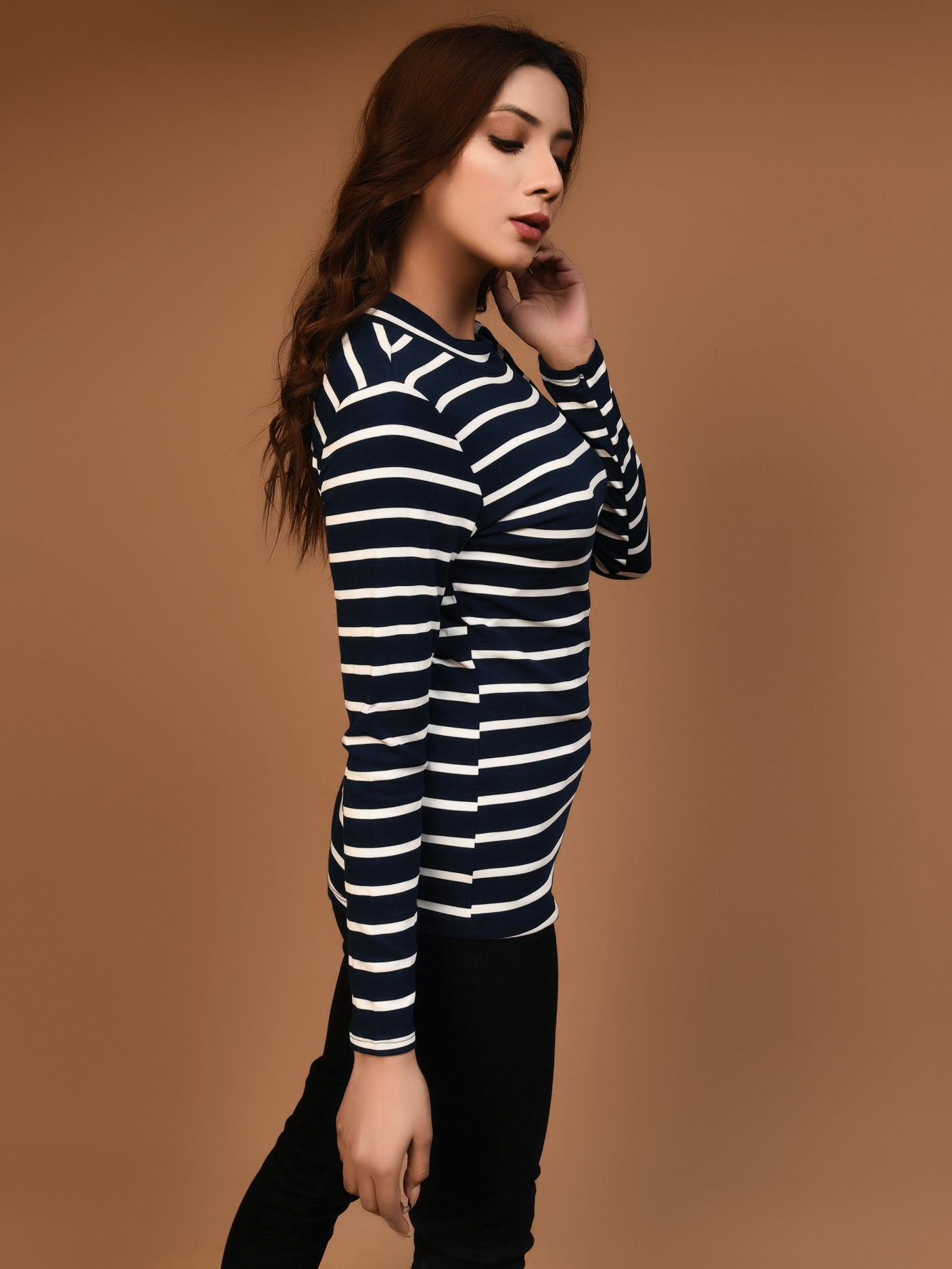 Limelight - Striped Mockneck Top