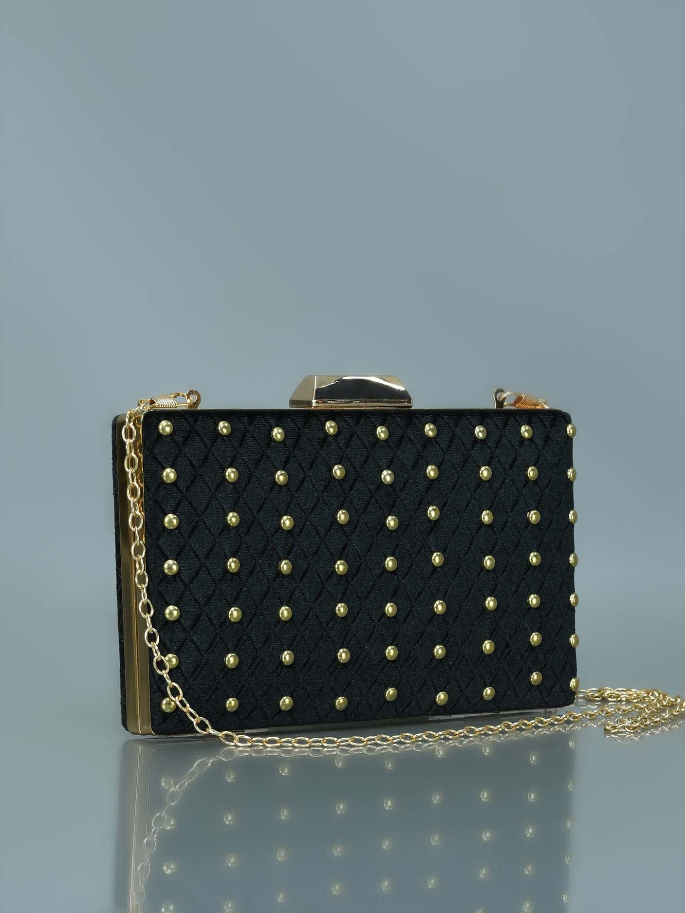 Limelight - Studded Velvet Clutch