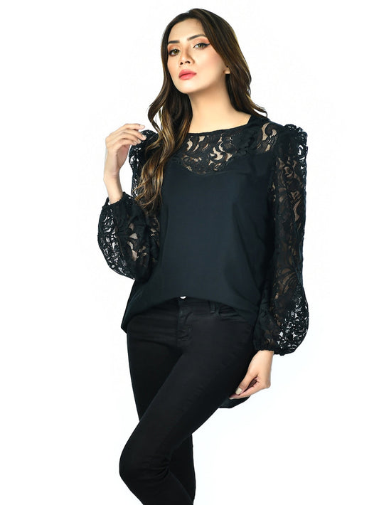 Limelight - Black Net Top