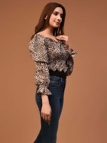 Limelight - Ruched Printed Top