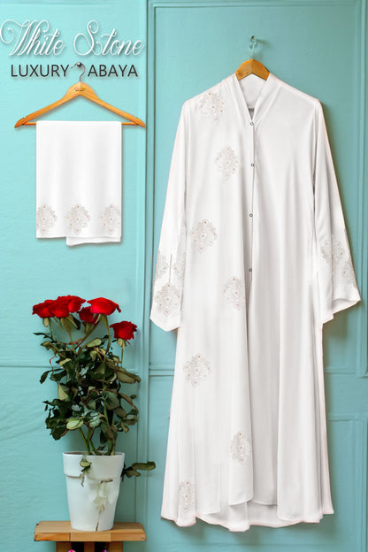 Bustangi - White Stone Luxury Abaya