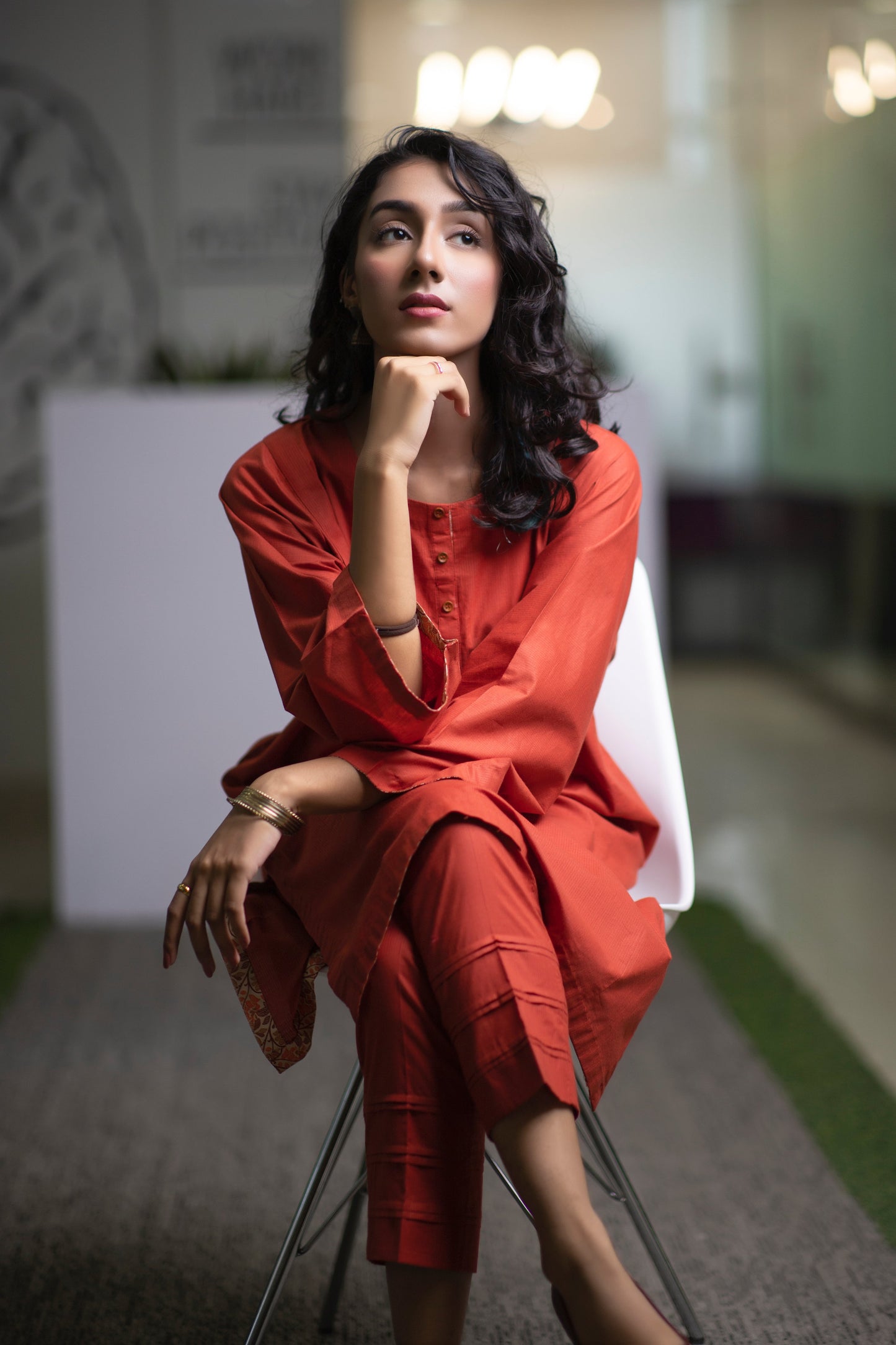 Eraj Hussain - Monday Mahogani - Brick Kurta - Stitched