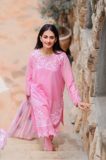 Bareeq Outfits - BAHAAR EMBROIDERED CHIKANKARI 3-PIECE SUIT