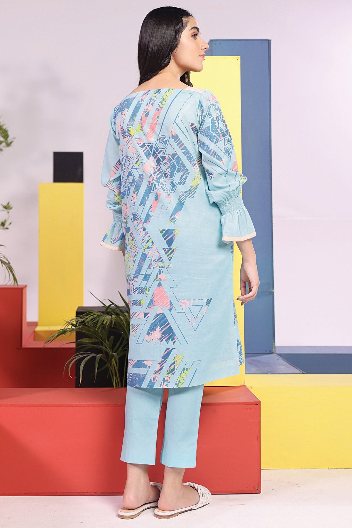 Alkaram - 2 Pc Digital Cambric Shirt With Dyed Cambric Trouser