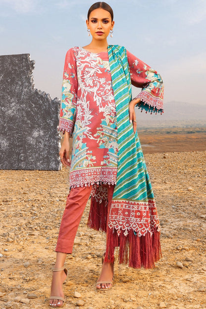Alkaram - 3 Pc Printed Khaddar Suit With Printed Khaddar Dupatta