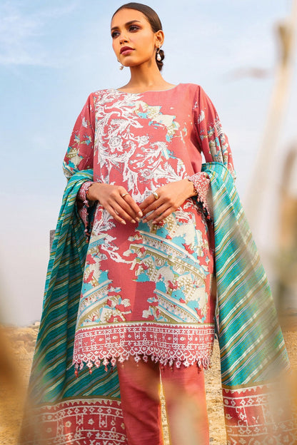 Alkaram - 3 Pc Printed Khaddar Suit With Printed Khaddar Dupatta
