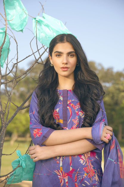 Alkaram - 2 Pc Printed Suit With Cotton Viscose Dupatta