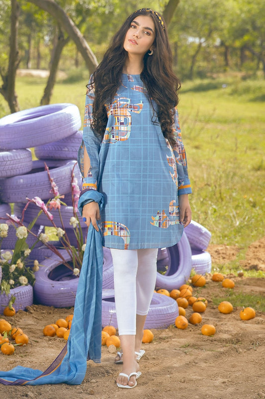 Alkaram - 2 Pc Printed Suit With Cotton Viscose Dupatta