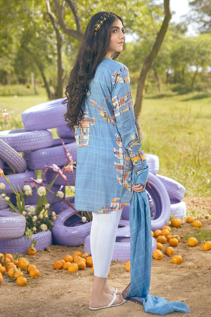 Alkaram - 2 Pc Printed Suit With Cotton Viscose Dupatta