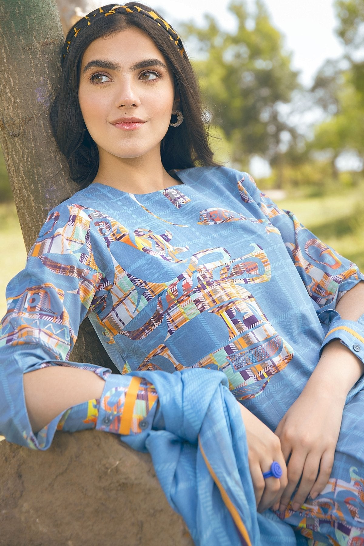 Alkaram - 2 Pc Printed Suit With Cotton Viscose Dupatta