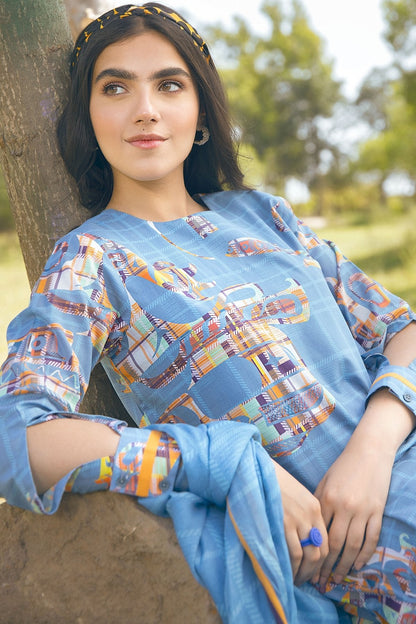 Alkaram - 2 Pc Printed Suit With Cotton Viscose Dupatta