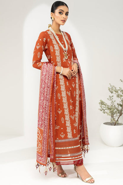 Alkaram - 3 Pc Embroidered Khaddar Suit With Cotton Silk Dupatta